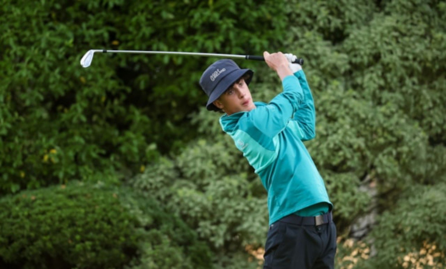 Sean Nolan tees off during the Irish U14 and U16 Boys’ Amateur Open Championship