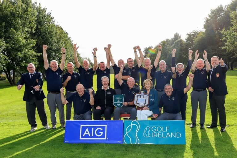 The Portumna team celebrating their AIG Men's Pierce Purcell All-Ireland title in Ennis.