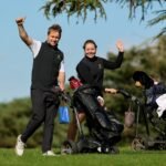 Golfers in action during last year's Flogas Women's Mixed Foursomes