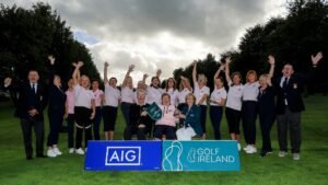 The Naas team that won the AIG Women's Intermediate Foursomes All-Ireland title in Ennis
