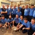 The Portarlington team celebrate winning the Barton Cup for the first time since 1950
