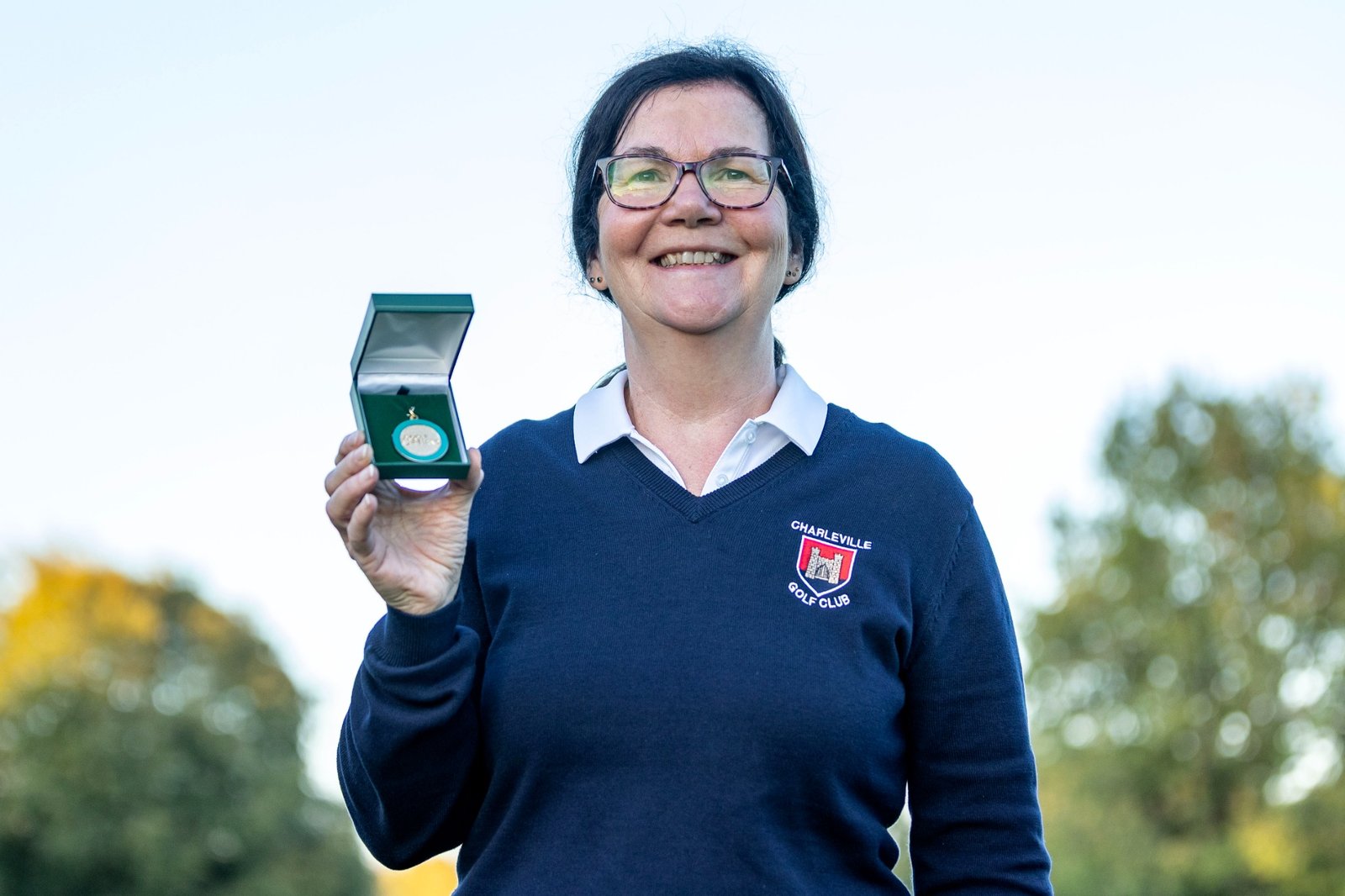 Catriona White - Talk Golf Ireland Catriona White holding her All-Ireland Bronze Medal at Headfort Golf Club
