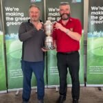 Castlebar Golf Club’s Eoin Henshaw and Michael Kilcourse with the HolmPatrick Cup.
