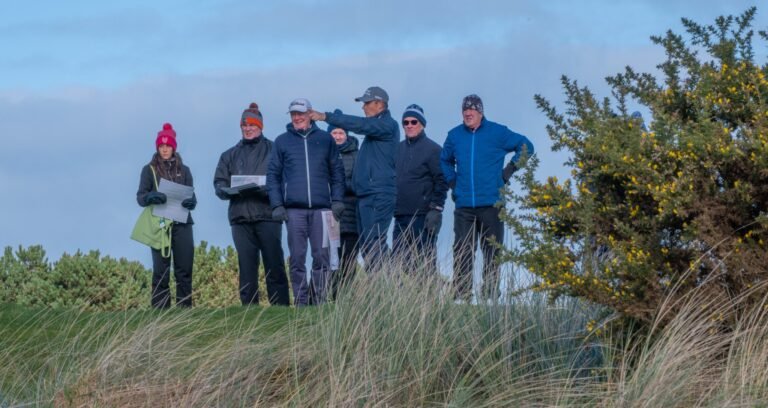 Pádraig Harrington and golf course architect Giulia Ferroni on site at Seapoint Golf Links